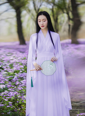 新中式汉元素日常裙白色交领国风连衣裙夏茶服仙气禅意女装禅服女