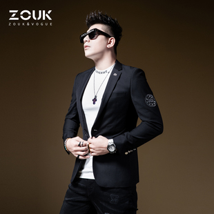 秋季 ZOUK男士 休闲外套修身 男2021年新款 西服上衣潮高级感炸街西装