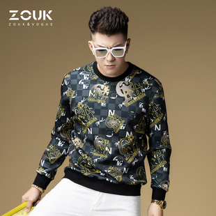 2023新款 上衣 欧货潮牌格子字母印花卫衣男春秋季 ZOUK欧洲站男装