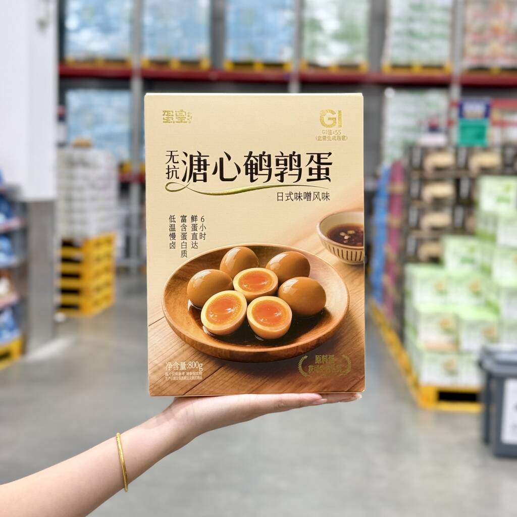 山姆代购蛋皇无抗溏心鹌鹑蛋800g卤味高蛋白卤蛋营养小零食小吃
