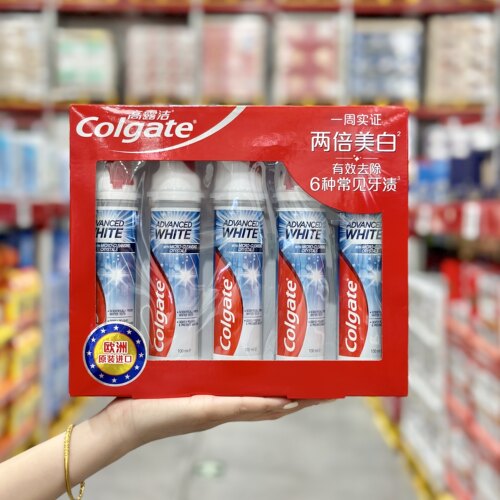 高露洁焕白臻效牙膏按压式美白
