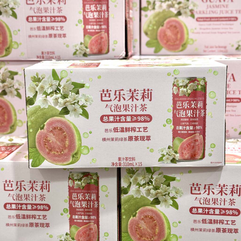 山姆代购芭乐茉莉气泡果汁茶310ml清爽夏天解腻聚会露营饮料
