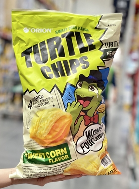 OPION好丽友龟壳型甜玉米味脆片481g韩国进口玉米片膨化休闲零食