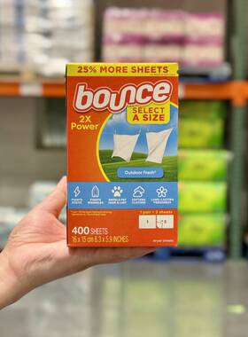 costco美国Bounce邦氏四合一柔软纸 烘干机用香衣纸400张