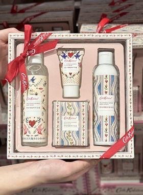 Cath Kidston野玫瑰棍悖保湿礼盒装沐浴露身体乳护手霜沐浴盐套装