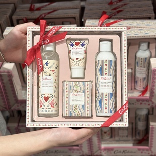 Cath Kidston野玫瑰棍悖保湿礼盒装沐浴露身体乳护手霜沐浴盐套装