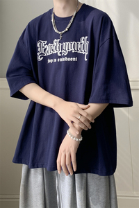 DX23234:重磅常规美式港风复古潮牌发泡短袖男批28控38模特图图片
