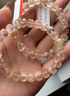 木与海天然黄水晶切面手链女款