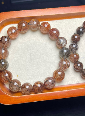 天然黑金超手链男女款黑金超水晶发晶手串百搭简约气质饰品礼物15