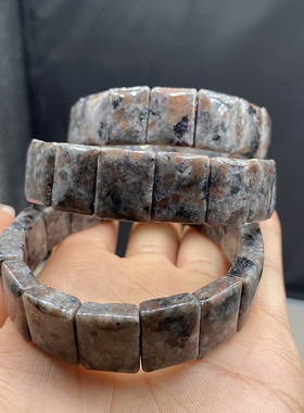 天然火焰石手排女款黑拉煤手串