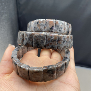 天然火焰石手排 女款黑拉煤伴生矿火灵石水晶手串欧美