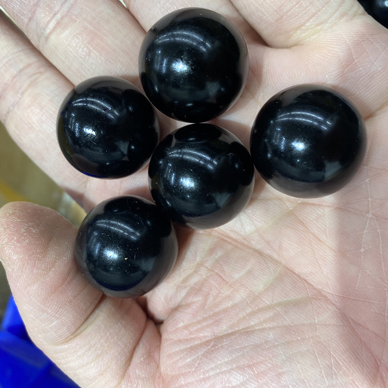 纯黑黑曜石圆球 配七星阵水晶摆件配件小球无底座