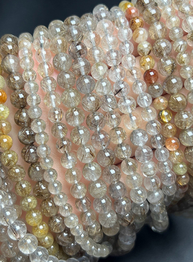 天然银发晶多圈手链女款单圈时尚简约水晶手串饰品百搭串珠礼物