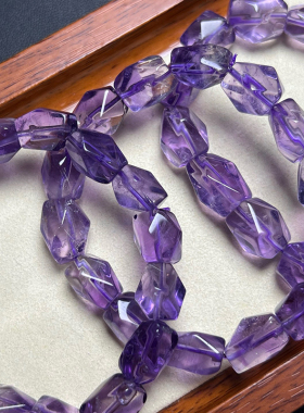 天然紫水晶切面手链 女款随形不规则水晶手串气质饰品礼物