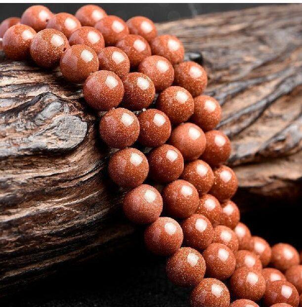 金沙石散珠子太阳石串珠子diy手工水晶金砂石半成品饰品配件材料