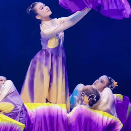 十一古典舞演出服十八焕蝶扇子舞蹈服女童飘逸中国舞梦蝶飞表演备