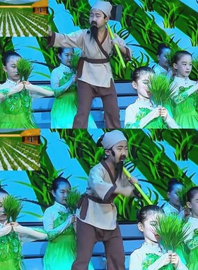 儿童拔苗助长禾苗演出服女童群舞古典舞服小草茉莉花扇子舞蹈服装