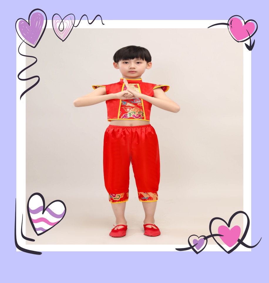 儿童喜庆演出服武术中国风