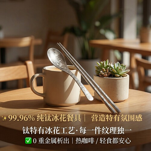 99.96%纯钛勺子筷子套装