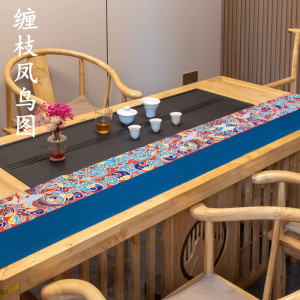 桌旗轻奢高端中式新中式禅意防油防水长条茶席茶桌茶几茶台垫桌布