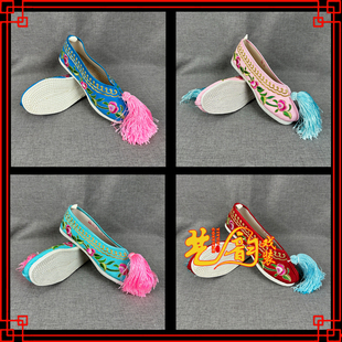 戏曲戏剧戏剧京剧越剧青衣花旦小姐绣花鞋三义斋仿手绣千层底彩鞋