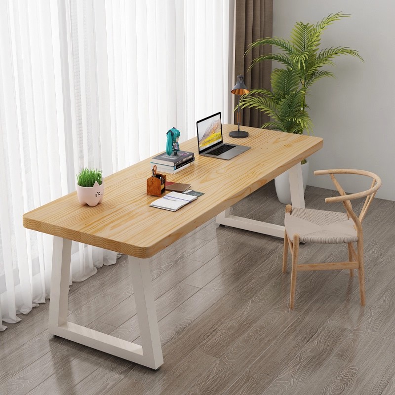 实木书桌北欧简约现代电脑桌台式创意设计loft家用双人学习书桌子