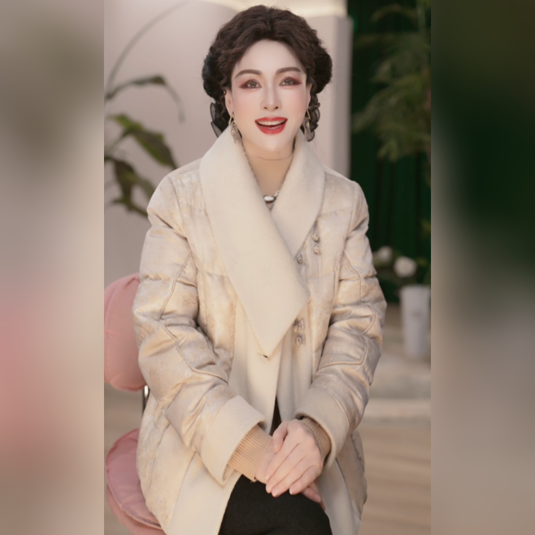 2025新款妈妈装气质90白鸭绒羽绒服年货中老年女装保暖冬季外套