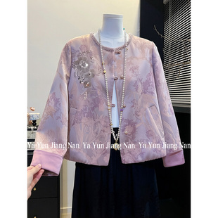 妈妈装新中式国风提花轻奢外套春季新款2026高贵优雅重工织锦上衣