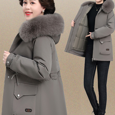 羽绒棉服女冬妈妈洋气时尚派克服