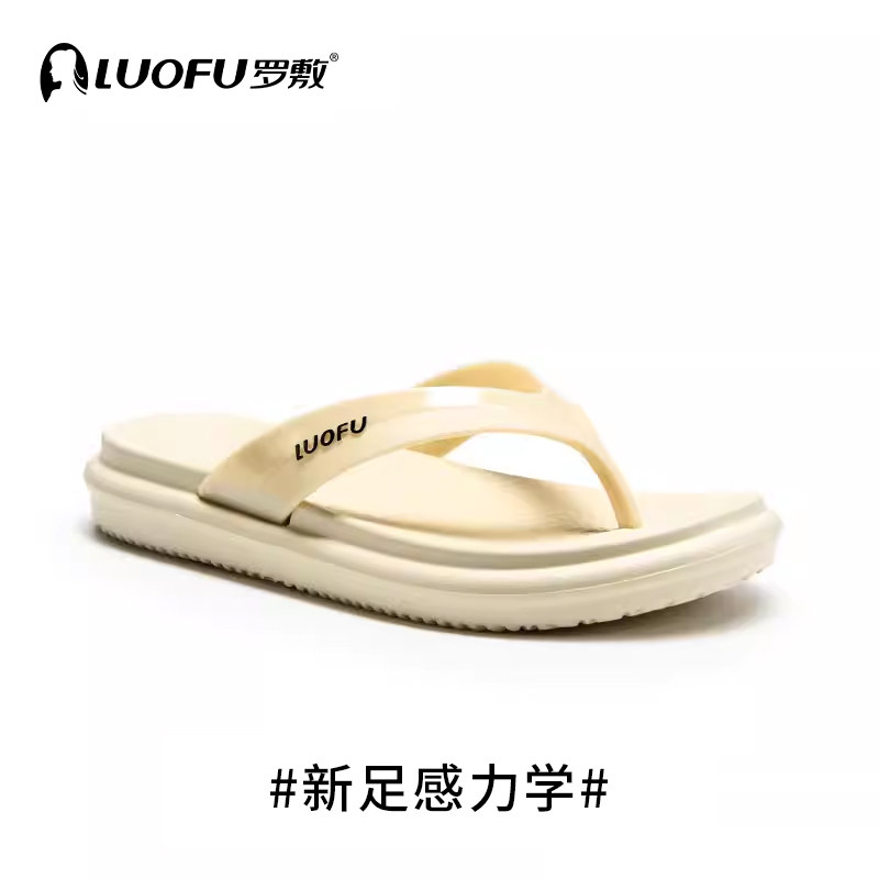luofu罗敷新款人字拖女室内防滑夹脚厚底沙滩拖鞋海边eva凉拖ins