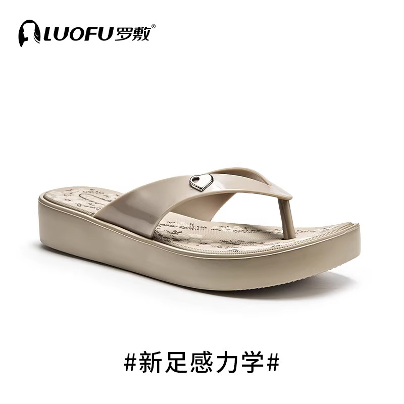 罗敷LUOFU人字拖女夏外出防滑耐磨厚底时尚女生高级凉拖外穿百搭