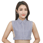 春秋冬季韩版装饰加大假领子女款衬衣领棉条纹假领百搭职业假领子