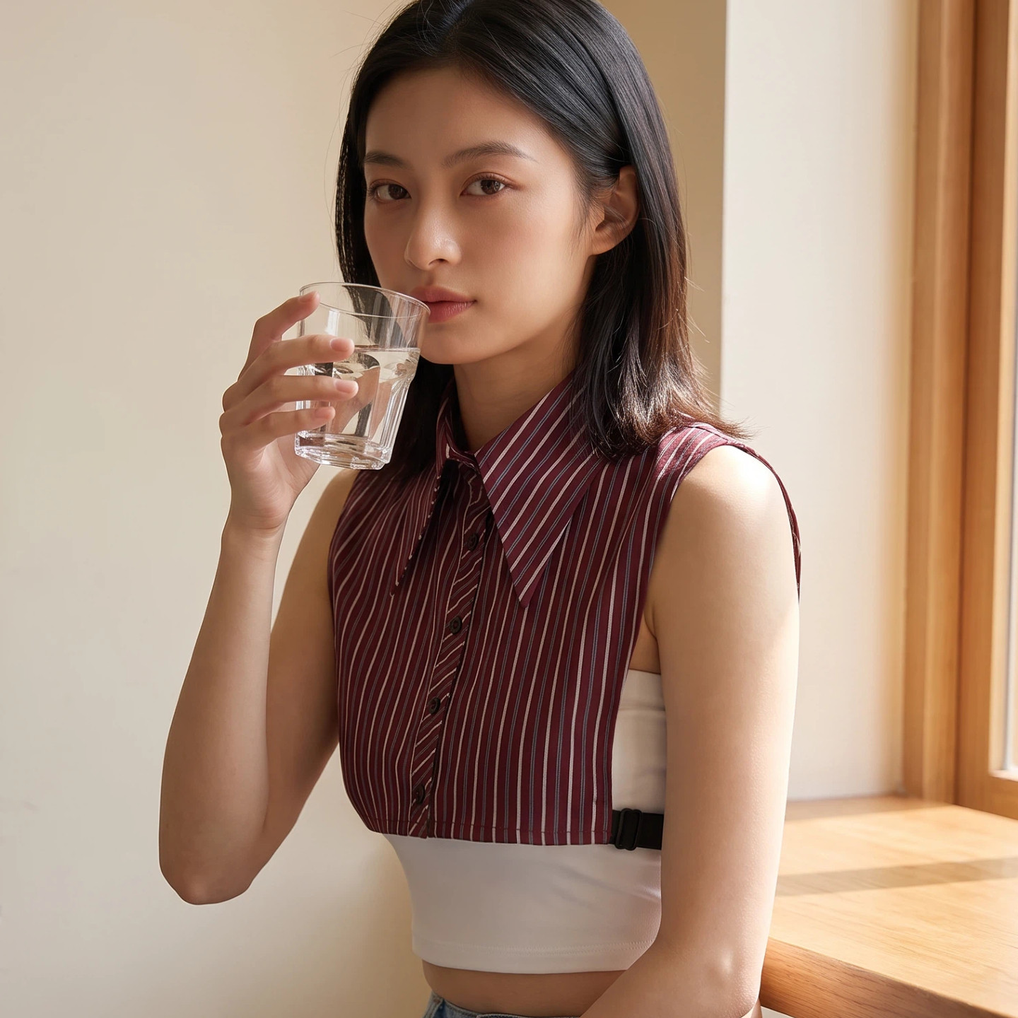 春秋冬季韩版条纹假领子女百搭装饰衬衣领多功能搭配毛衣假衬衫领