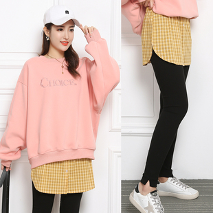 卫衣叠穿内搭打底神器搭配纯棉女士半身裙毛衣假下摆格子小屁帘子