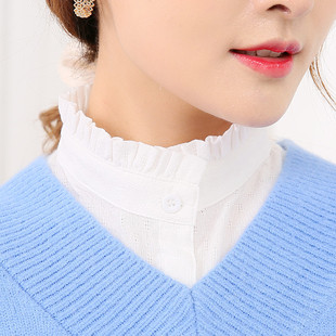 芮汀假领子女百搭假领衬衫 饰领荷叶边假衣领白色衬衣秋冬配毛衣 装