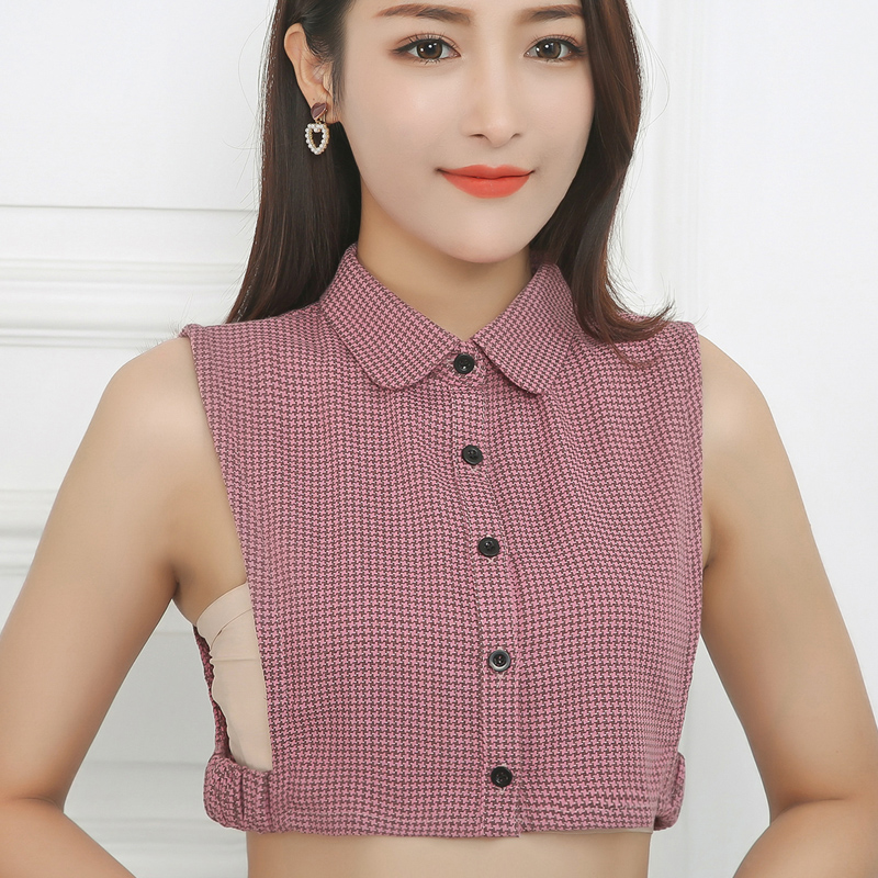 多功能衣领尖领格纹秋冬装饰