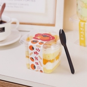 千层慕斯蛋糕盒子小提拉米苏甜品一次性打包盒奶油方形网红透明罐