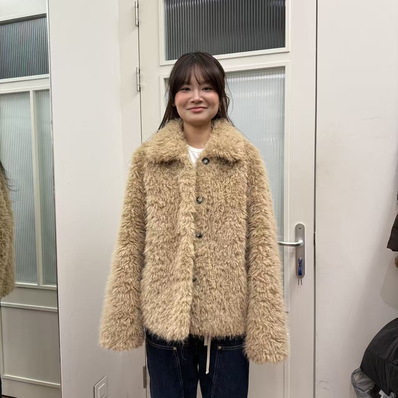 爱情的模漾  韩国代购 NC074（jade market）鴨絨仿皮草外套