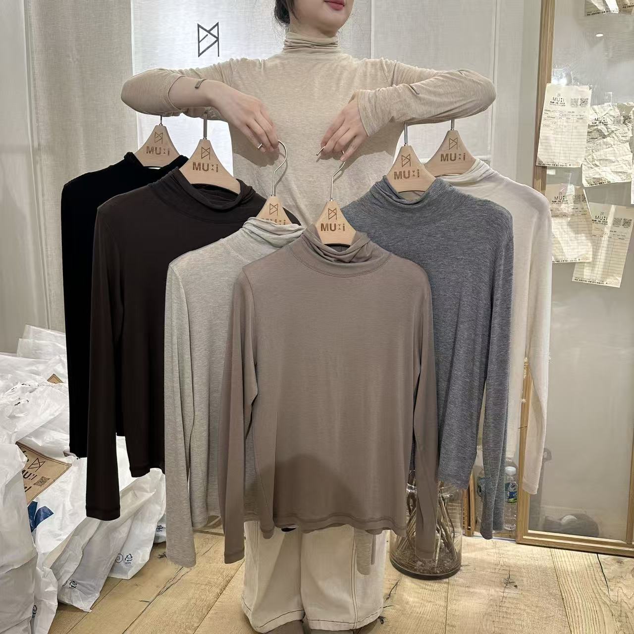 愛情的模漾  韓國代購  ND025（mui）堆堆領打底衫