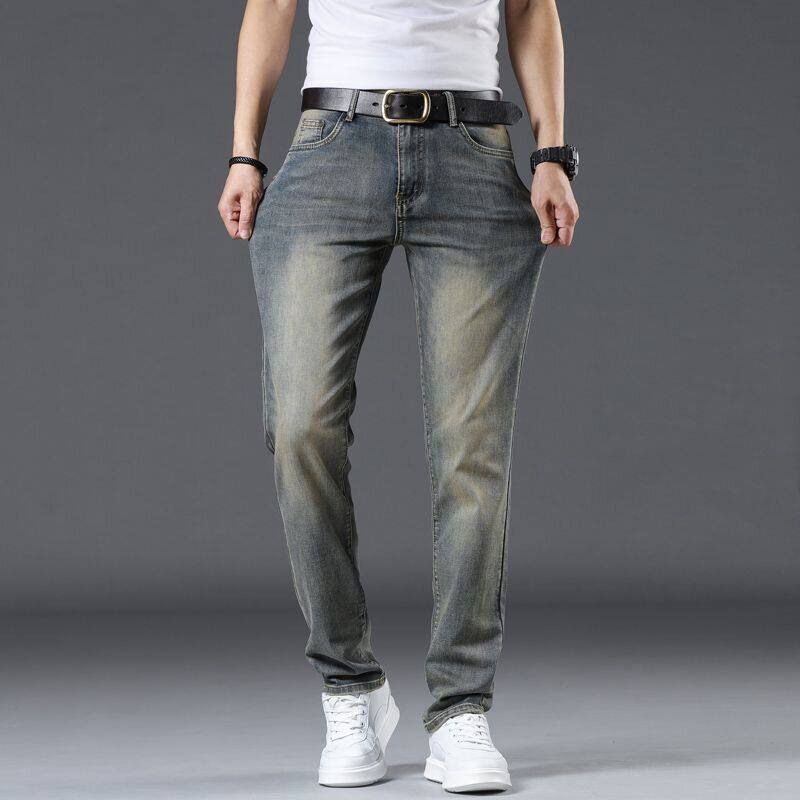 2026年新款牛仔裤男修身小脚弹力复古潮流百搭男士休闲长裤子春季