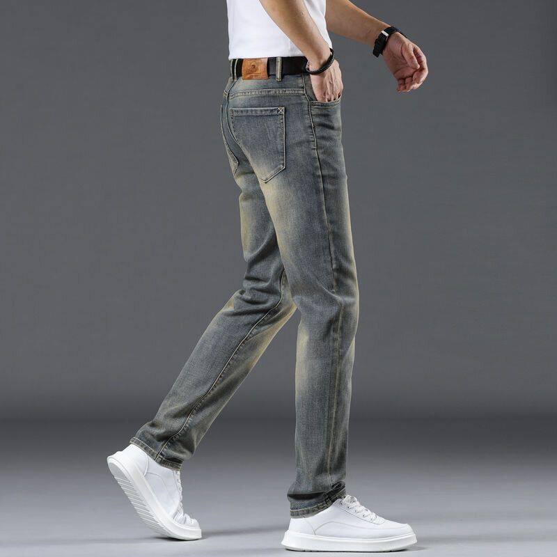 牛仔裤男士潮牌百搭2026新款春季直筒修身弹力潮牌休闲裤子男春秋
