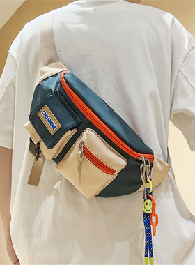 法国Mlcanl Kons胸包男潮牌斜挎包简约单肩包休闲日系学生腰包男