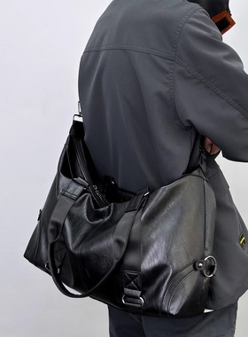 法国MlCANl KONS斜挎包潮牌手提包软皮运动健身包单肩包男包学生