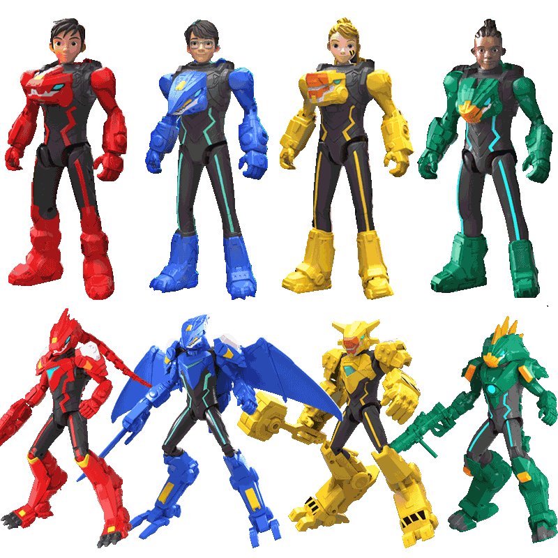 正版量子战队之恐龙守护迅龙闪电恐龙变装儿童玩具男孩合体金刚