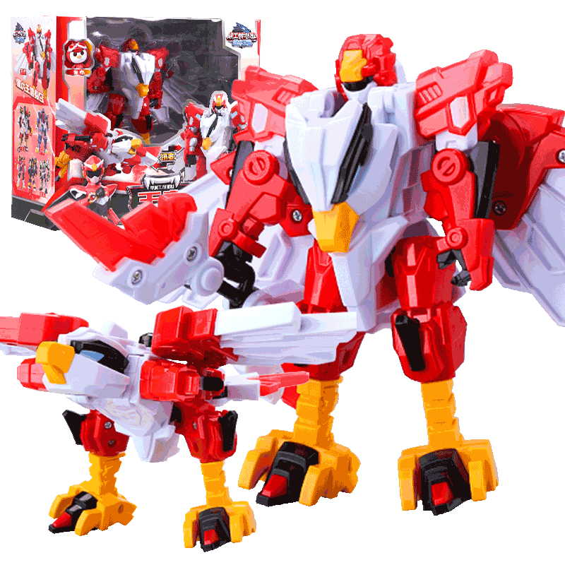 兽王力量小米鹰王机甲迷你特工队之赛米变形机器人玩具男孩金刚