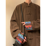 新中式G拼色民族风盘扣麦穗纹灯芯绒衬衫夹克外套男JK18-P75控88，男装民族服装，电商A005-1