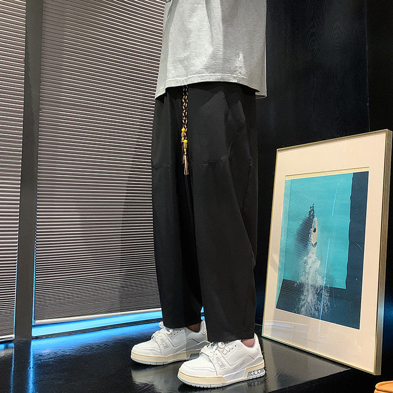 新中式风B冰丝垂感小众设计廓形哈伦裤男K157-P55控78,男装休闲裤,电商A005-1