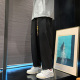 新中式风B冰丝垂感小众设计廓形哈伦裤男K157-P55控78，男装休闲裤，电商A005-1