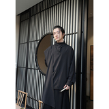 新中式B纽扣半高领衬衫拼接围布风裙裤套装TZ60-P150控178，男装衬衫，电商A005-1