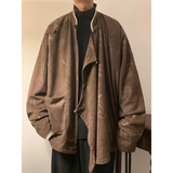 新中式B斜襟盘扣龙纹灯芯绒中山装立领夹克外套男JK20-P105控138，男装夹克，电商A005-1